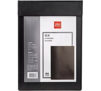 Папка-планшет DELI 64506 BLACK A4 искусственная кожа черный с магнитной крышкой, 18 шт 1394323
