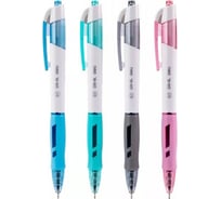 Автоматическая шариковая ручка DELI Arris EQ18-BL корпус ассорти/белый диаметр 0.7 мм синие чернила резиновая манжета, 12 шт 1498557