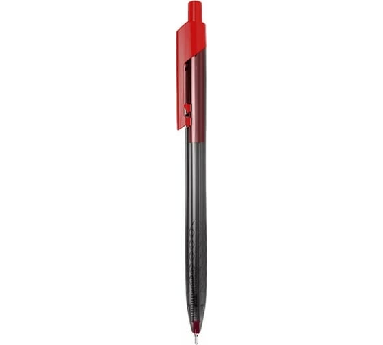 Автоматическая шариковая ручка DELI Arrow EQ01340 прозрачный/красный корпус диаметр 0.7 мм красные чернила, 12 шт 1143835 1