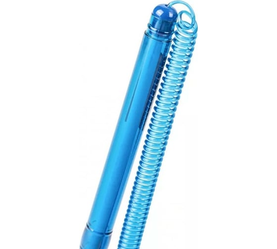 Автоматическая шариковая ручка DELI EQ50-BL синий/прозрачный корпус диаметр 0.7 мм синие чернила на подставке резиновая манжетаж, 24 шт 1485131