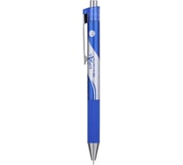Автоматическая шариковая ручка DELI Upal EQ16-BL металлический синий корпус диаметр 0.7 мм синие чернила резиновая манжета, 12 шт 1204803
