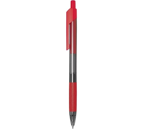 Автоматическая шариковая ручка DELI Arrow EQ01940 прозрачный/красный корпус диаметр 0.7 мм красные чернила резиновая манжета, 12 шт 1113861