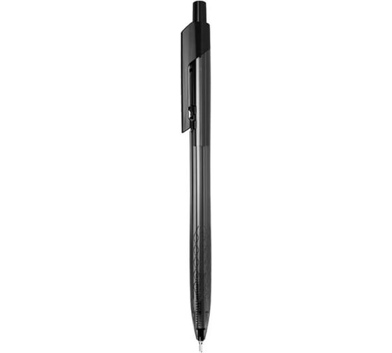 Автоматическая шариковая ручка DELI Arrow EQ01320 прозрачный/черный корпус диаметр 0.7 мм черные чернила черный, 12 шт 1143815 1