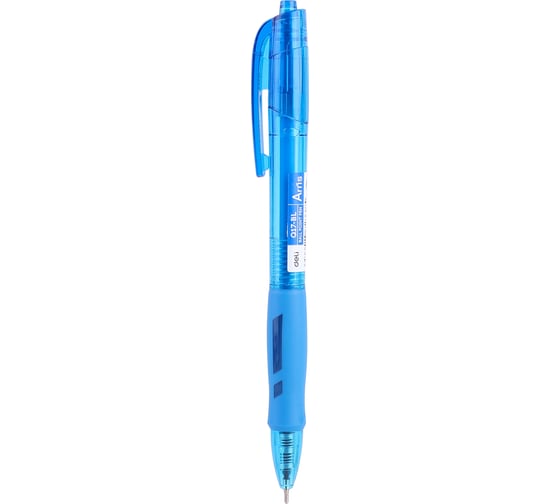 Автоматическая шариковая ручка DELI Arris EQ17-BL синий корпус диаметр 0.7 мм синие чернила резиновая манжета, 12 шт 1501497