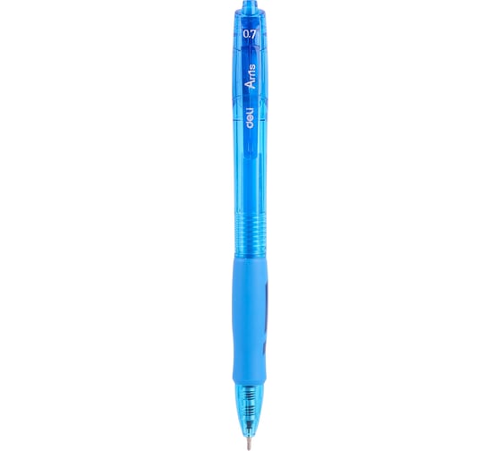 Автоматическая шариковая ручка DELI Arris EQ17-BL синий корпус диаметр 0.7 мм синие чернила резиновая манжета, 12 шт 1501497