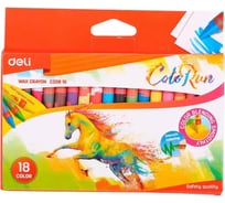 Восковые мелки DELI Colorun EC20810 18 цветов картонная коробка европодвес, 24 упак 1204942