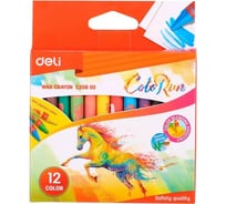 Восковые мелки DELI Colorun EC20800 12 цветов картонная коробка европодвес, 24 упак 1204941