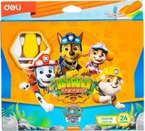 Пластиковые мелки DELI Paw Patrol EC202-24 24 цвета картонная коробка европодвес, 12 упак 1641240