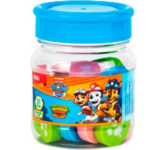 Набор ластиков DELI Paw Patrol EH307 ассорти пластиковая туба 21 шт, 24 упак 1643308 1