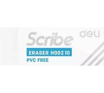 Ластик DELI Scribe EH00210 54x20x10 мм белый картонная коробка, 20 шт 1056177