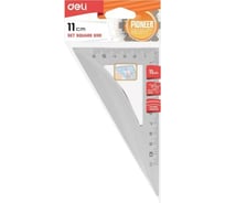 Треугольник DELI Pioneer EG10112 пластик длина 11 см прозрачный градуировка УФ чернила, 30 шт 475566