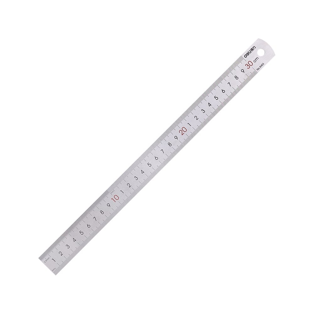 Линейка DELI Essential Metal 8463 нержавеющая сталь длина 30 см ассорти ...