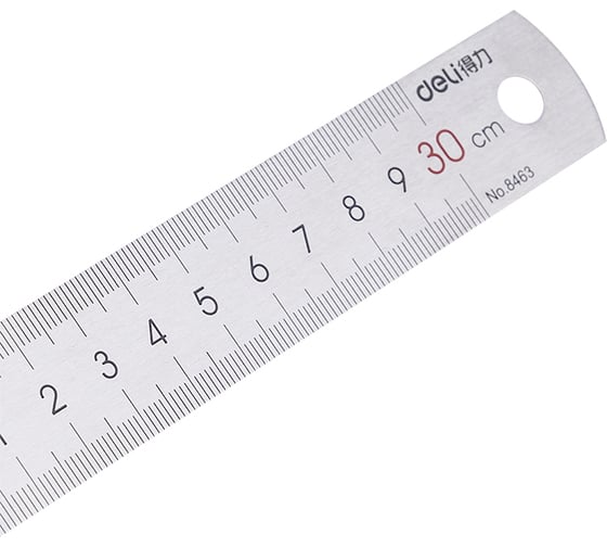 Линейка DELI Essential Metal 8463 нержавеющая сталь длина 30 см ассорти, 24 шт 1002630