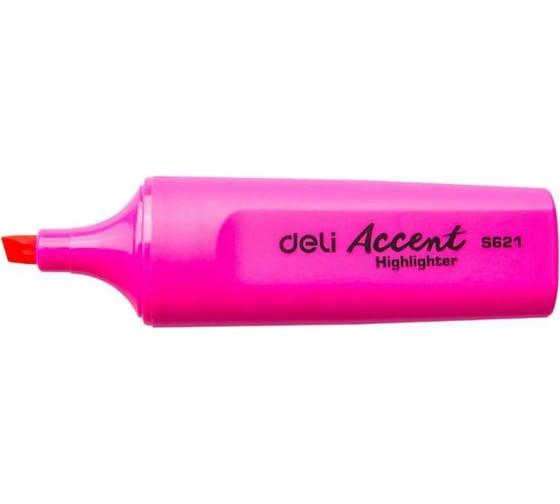 Текстовыделитель DELI Accent ES621 PINK скошенный пишущий наконечник 1-5 мм розовый, 10 шт 436860 1