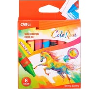 Восковые мелки DELI Colorun EC20990 утолщенные 8 цветов картонная коробка европодвес, 24 упак 1204945