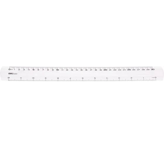 Линейка DELI Pioneer EG00312 пластик длина 30 см прозрачный градуировка УФ чернила, 20 шт 475560 1