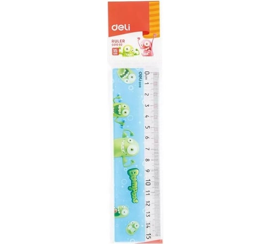 Линейка DELI Bumpees EG01002 пластик длина 15 см ассорти пластиковый пакет с европодвесом, 30 шт 1028943