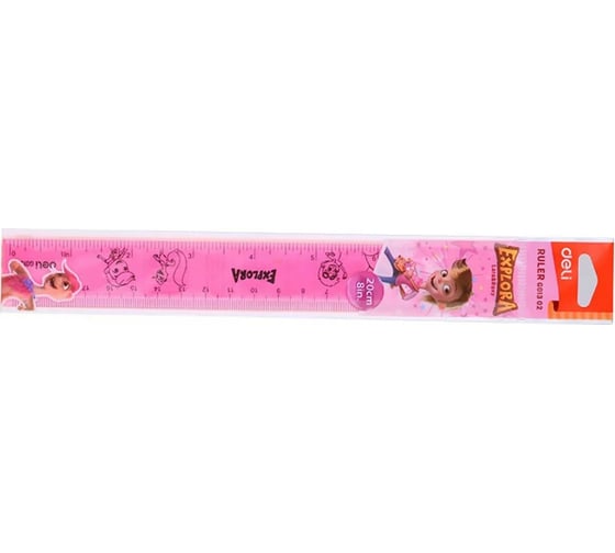 Линейка DELI Explora EG01302 пластик длина 20 см ассорти пластиковый пакет с европодвесом, 30 шт 1112383 1