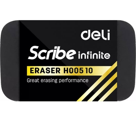 Ластик DELI Scribe Infinite EH00510 20x10x40 мм черный индивидуальная картонная упаковка, 45 шт 458419 1