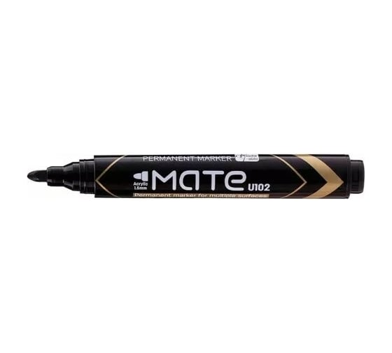 Перманентный маркер DELI Mate EU10220 круглый пишущий наконечник 1.5 мм черный, 12 шт 461203