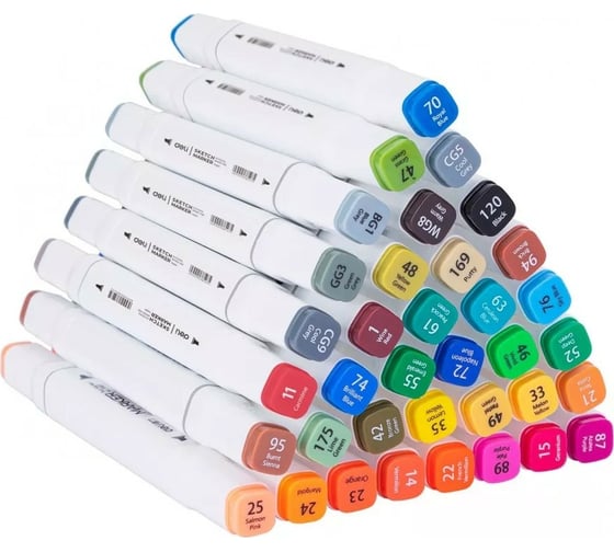 Набор маркеров для скетчинга DELI Color Emotion E70801-36/A двойной пишущий наконечник 1 мм 36 цветов ассорти 1483020