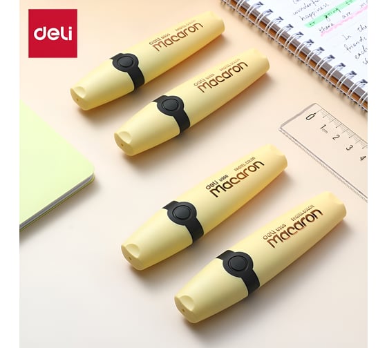 Текстовыделитель DELI Macaron скошенный пиш. наконечник 1-5мм желтый пастельный EU356-YL