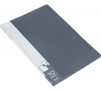 Папка БЮРОКРАТ BPV10GREY с 10 прозрачными вкладками, A4, пластик, 0.6 мм, торцевой карман с бумажной вставкой, серый, 45 шт 816923