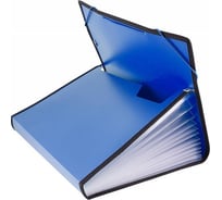 Портфель БЮРОКРАТ BPR13LBLUE 13 отделений, A4, с окантовкой, пластик 0.7 мм, синий, 18 шт 876101