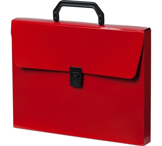 Портфель БЮРОКРАТ DeLuxe DLPP01RED 1 отделение, A4, пластик 0.7 мм, красный, 14 шт 1135776 1
