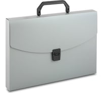 Портфель БЮРОКРАТ BPP01GREY 1 отделение, A4, пластик 0.7 мм, серый, 14 шт 816262