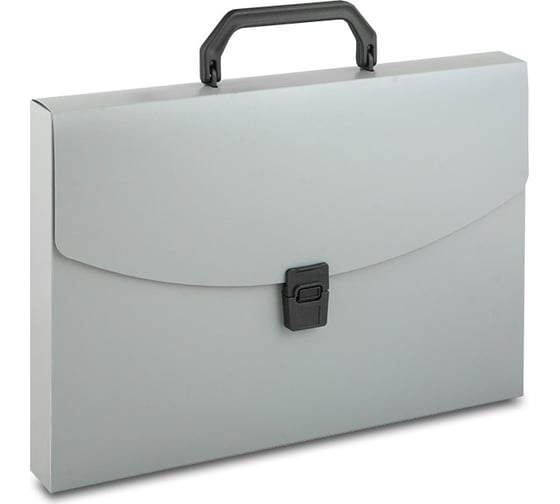 Портфель БЮРОКРАТ BPP01GREY 1 отделение, A4, пластик 0.7 мм, серый, 14 шт 816262 1