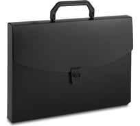 Портфель БЮРОКРАТ BPP01BLCK 1 отдел, A4, пластик 0.7 мм, черный, 14 шт 816260