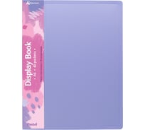 Папка БЮРОКРАТ Pastel с 40 прозрачными вкладками, A4, пластик, 0.5 мм, торцевой карман с бумажной вставкой, фиолетовый, 20 шт 1604888