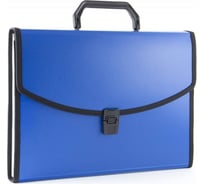Портфель БЮРОКРАТ BPP6LBLUE 6 отделений, A4, с окантовкой, пластик 0.7 мм, синий, 16 шт 876034