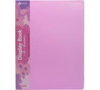 Папка БЮРОКРАТ Pastel PAST20PINK с 20 прозрачными вкладками, A4, пластик, 0.5 мм, торцевой карман с бумажной вставкой, розовый, 20 шт 1604878