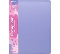 Папка БЮРОКРАТ Pastel с 10 прозрачными вкладками, A4, пластик, 0.5 мм, торцевой карман с бумажной вставкой, фиолетовый, 20 шт 1604732