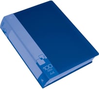 Папка БЮРОКРАТ с 100 прозрачными вкладками, A4, пластик, 0.8 мм, торцевой карман с бумажной вставкой, синий, 18 шт 1508790