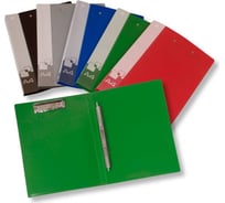 Папка БЮРОКРАТ с металлической пружиной скоросшивателем, верхний прижим, A4, пластик 0.7 мм, внутренний и торцевой карманы, ассорти 816867