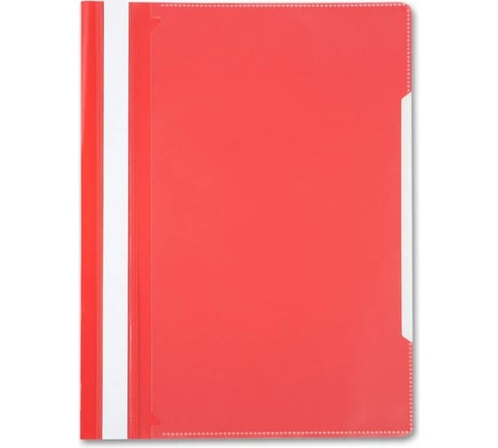 Папка-скоросшиватель БЮРОКРАТ PS20RED A4, прозрачный верхний лист, пластик, красный 816305 1