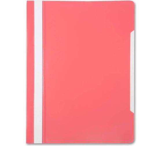 Папка-скоросшиватель БЮРОКРАТ PS20PINK A4, прозрачный верхний лист, пластик, розовый 816303 1