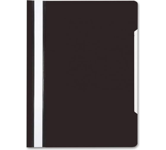 Папка-скоросшиватель БЮРОКРАТ PS20BLCK A4, прозрачный верхний лист, пластик, черный 816294 1