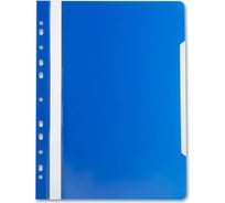 Папка-скоросшиватель БЮРОКРАТ PS-P20BLU A4, прозрачный верхний лист, боковая перфорация, пластик, синий 816320