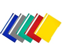 Папка-скоросшиватель БЮРОКРАТ PS20/1 A4, прозрачный верхний лист, пластик, ассорти 303051