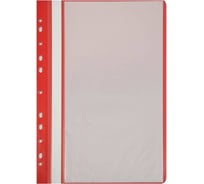 Папка-скоросшиватель БЮРОКРАТ PS10RED A4, 10 вкладышей, боковая перфорация, пластик, красный 854142