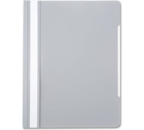 Папка-скоросшиватель БЮРОКРАТ PS20GREY A4, прозрачный верхний лист, пластик, серый 816298 1
