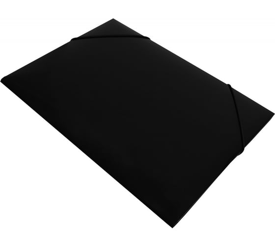 Папка БЮРОКРАТ DeLuxe DL510BLCK на резинке, A4, пластик, корешок 30 мм, 0.7 мм, черный 1135790 1