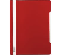 Папка-скоросшиватель БЮРОКРАТ Люкс PSL20RED A4, прозрачный верхний лист, пластик, красный, 0.14/0.18 мм 346231
