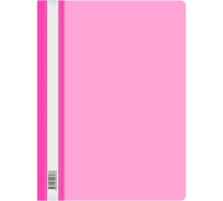 Папка-скоросшиватель БЮРОКРАТ Double Neon A4, прозрачный верхний лист, пластик, розовый 1481490