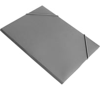 Папка БЮРОКРАТ PR05GREY на резинке, A4, пластик, корешок 30 мм, 0.5 мм, серый 816780