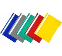 Папка-скоросшиватель БЮРОКРАТ Economy PSE20/1 A4 прозрачный верхний лист, пластик, ассорти 299827